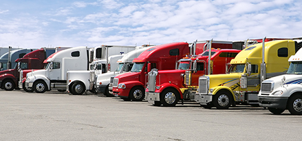 Loading trucks parked